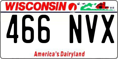WI license plate 466NVX