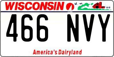 WI license plate 466NVY