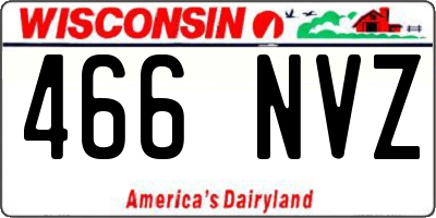 WI license plate 466NVZ