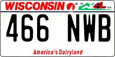 WI license plate 466NWB