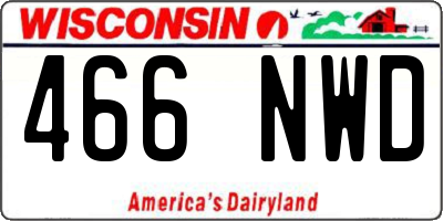 WI license plate 466NWD