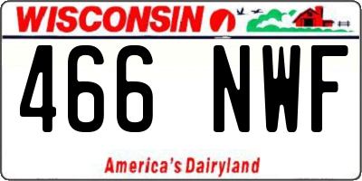 WI license plate 466NWF