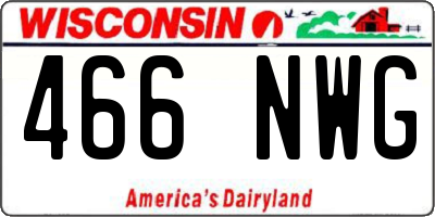 WI license plate 466NWG