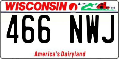 WI license plate 466NWJ