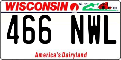 WI license plate 466NWL