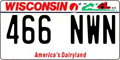 WI license plate 466NWN