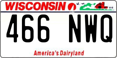 WI license plate 466NWQ