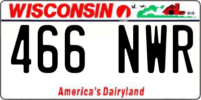WI license plate 466NWR