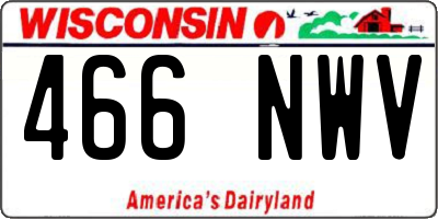 WI license plate 466NWV