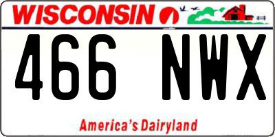 WI license plate 466NWX
