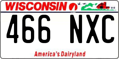 WI license plate 466NXC