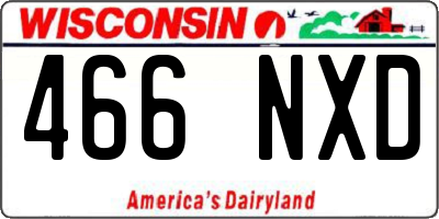 WI license plate 466NXD