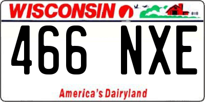 WI license plate 466NXE
