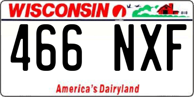WI license plate 466NXF