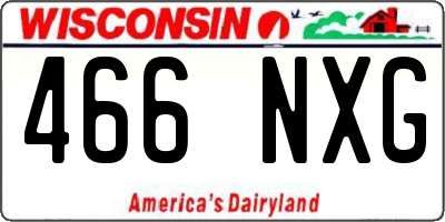WI license plate 466NXG
