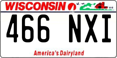WI license plate 466NXI