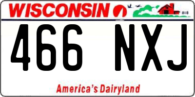 WI license plate 466NXJ