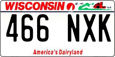 WI license plate 466NXK
