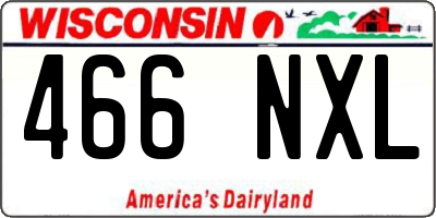 WI license plate 466NXL
