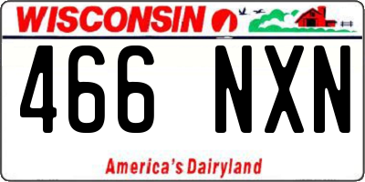 WI license plate 466NXN