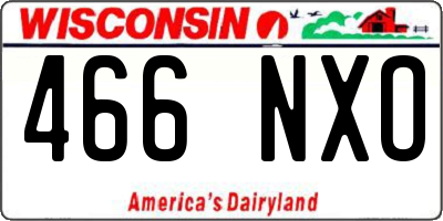 WI license plate 466NXO