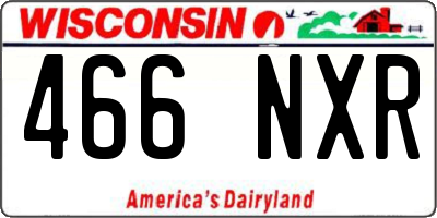 WI license plate 466NXR