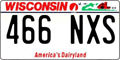 WI license plate 466NXS