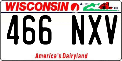 WI license plate 466NXV