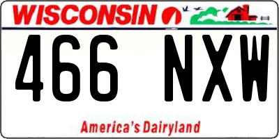 WI license plate 466NXW