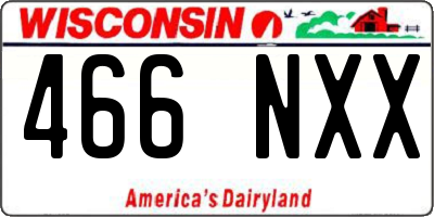 WI license plate 466NXX