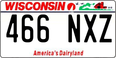 WI license plate 466NXZ