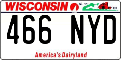WI license plate 466NYD