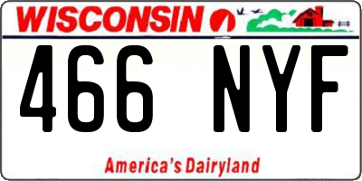 WI license plate 466NYF