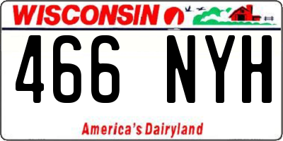 WI license plate 466NYH