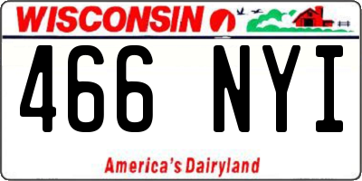 WI license plate 466NYI