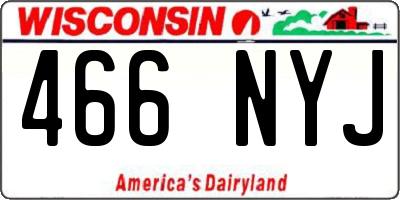 WI license plate 466NYJ