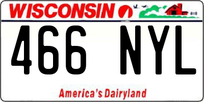 WI license plate 466NYL