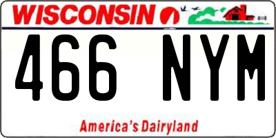 WI license plate 466NYM