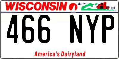 WI license plate 466NYP