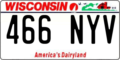 WI license plate 466NYV