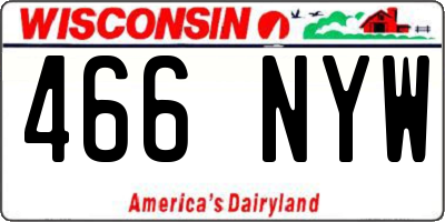 WI license plate 466NYW