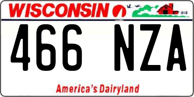 WI license plate 466NZA