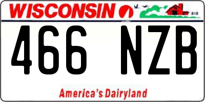 WI license plate 466NZB