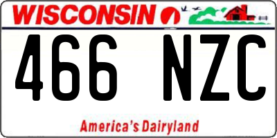 WI license plate 466NZC