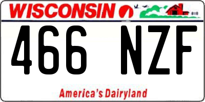WI license plate 466NZF