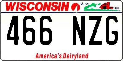 WI license plate 466NZG