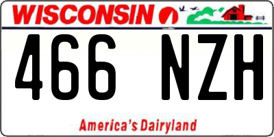 WI license plate 466NZH