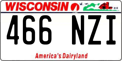 WI license plate 466NZI