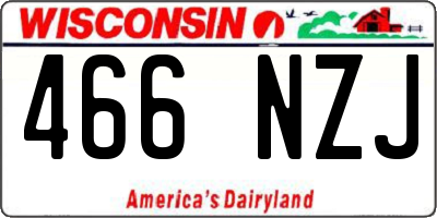 WI license plate 466NZJ