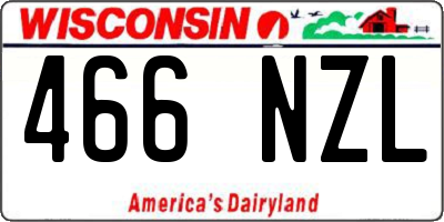 WI license plate 466NZL